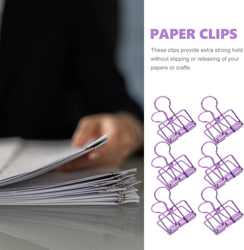 VILLCASE 10pcs Medium Binder Clips, Black, Large Office Binders for School, Folder Binder Clips for Paper