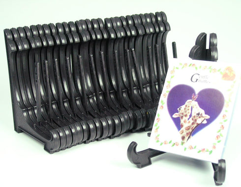 Black Plastic Easels with Locking Bar - Pack of 15 Pieces - 4"H