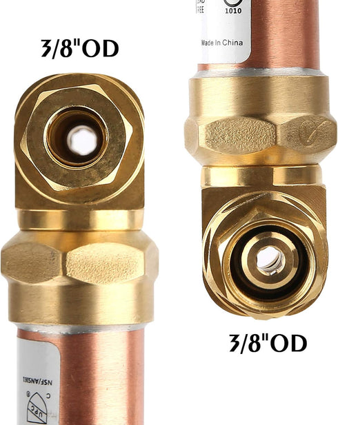 Solimeta Compression Tee Water Hammer Arrestor, 3/8" OD X 3/8" OD Female, Lead-Free Brass