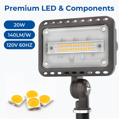 20W IP65 180Knuckle, 2800LM 120V 5000K 2 Pack, CINOTON LED Flood Lights Outdoor, Waterproof Exterior Security Wall