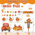 Fall Bulletin Board Decorations with Maple Leaves, Pumpkin, Scarecrow Truck Cutouts and Bulletin Boarder Stickers