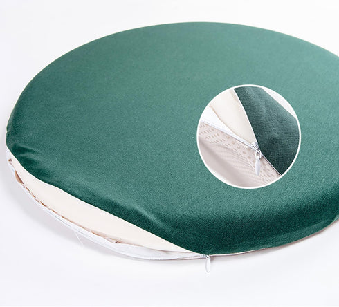Greenjin 14" Round Bar Stool Cushion, Anti Slip Memory Foam Chair Cushion, Circle Stool Pad, Detachable Chair Pad