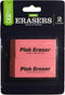 Smudge-Proof Pink Erasers, 2 Count
