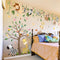CharmFlo Large Jungle Safari Wall Decals 62.59x90.94 Animals Climbing Trees Removable Peel and