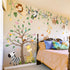 CharmFlo Large Jungle Safari Wall Decals 62.59x90.94 Animals Climbing Trees Removable Peel and
