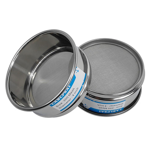 300 Mesh Lab Sieves, 4" Diameter, 304 Stainless Steel Wire Cloth Test Sieve for Laboratory Use