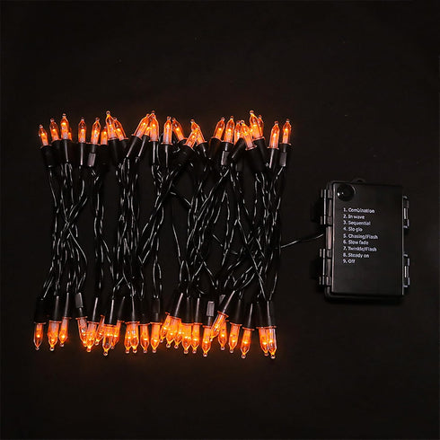 16ft 50 8 2 MULTI-SPARKING Battery Operated Halloween Lights LED Mini String Lights for Small Tree, Wreath, Crafts