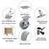 Heavy Duty Caster Steel Cast Iron Wheel, Tool Box and Workbench Swivel Caster with 1250LB Capacity (6 inch, 1 Brake)