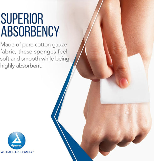 Dynarex 3242 Non-Sterile Gauze Sponge, 4" x 4"