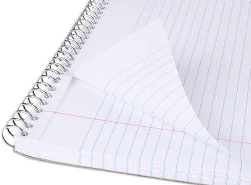 Mintra Office TOP BOUND Durable Spiral Notebooks, Red, College Ruled, 3 Pack