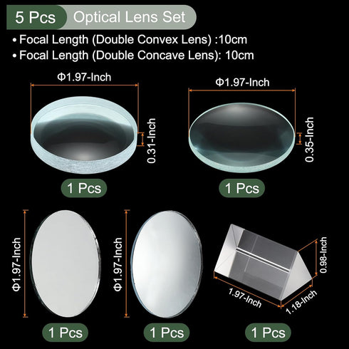 YOKIVE 1 Set Optical Lens, Clear Glass Optical Lenses | Make Telescope, Great for Photography, Optical Instruments Use (Clear, 10cm Focal Length)