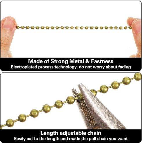 Sorcristy 157-Inch 20 3mm Lamp Fan Pull Chain Extender Ball Chain With Connectors Extra Long Rust Proof Extension