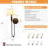 cancomzone Sets 2 Set Wall Sconces of | Bathroom Wall Sconces of Two with Pleated Shades | Black Wall Lighting