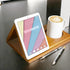 WoodenVibes Sailboat Triangle Book Holder with Design,Nautical Wooden Book Stand for Reading Valet with Cup Holder