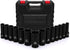 CASOMAN 14PCS 1/2" Drive Deep Impact Socket Set, Metric, 6-Point, CR-MO, 10mm