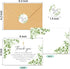 50Pcs Funeral Sympathy Thank You Cards with Envelopes and Matching Seal Stickers, Green Leaf Cross Bereavement Card