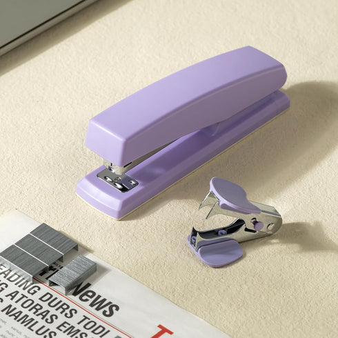 Deli Stapler, 2 Pack, Desktop Stapler, 25 Sheet Capacity, Includes 2000 Staples and 2 Staple Removers, Purple