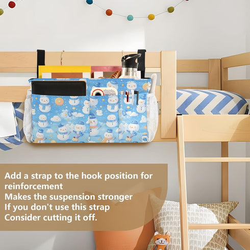 Christmas Bedside Essentails Pocket with two mesh bag Table Cabinet Storage Organizer for Bunk and Hospital Beds Dorm
