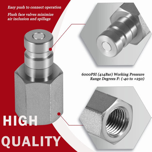 Camoo PD342 Series PD Steel Test Port and Diagnostic Equipment Quick Nipple with Female Pipe Thread, 1/8" Body Size, 1/4"-18 NPTF Thread Size, 1.63" Length by Camoo
