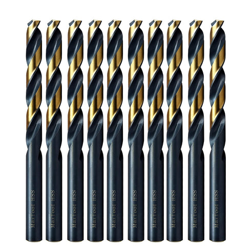 MAXTOOL 10PCs Letter C 0.242" Jobber Length Drill Bits, HSS M2 Twist, Fully Ground Black & Bronze
