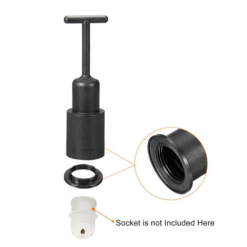 MECCANIXITY E14 Socket Ring Removal Tool T Type with Lamp Shade Socket Rings, Black Pack of 10