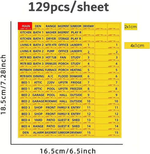 Circuit Breaker Labels, 129 Electrical Panel Labels, Breaker Box Label, Fuse Box Stickers, Easy Read and Install