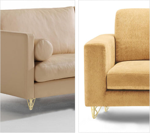 4pcs 15cm Lurrose Metal Furniture Sofa Legs, Heavy Duty Screw-in Cabinet and Table Feet, Gold Titanium Geometric Style