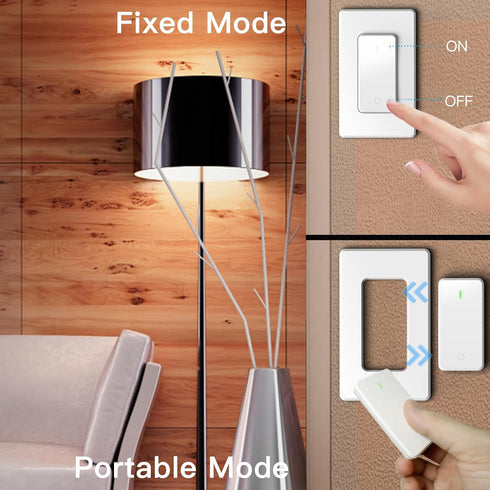 Remote Control Outlet Plug with Remote Switch, Long Range Wireless Remote Light Switch for Lamps and Appliances