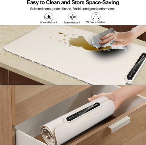4 10s Qimh Food Warming Mat, Silicone Food Warmer for Parties Buffet, Full Surface Electric Warming Tray with Temps