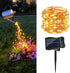 1 Pack 8 Modes Solar Waterfall Lights, 200 LED Outdoor Waterproof String Lights for Garden