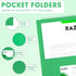 RAZCC Two Pocket Folders, 50 Pack, Fit Letter Size Paper, Pockets for School, Office, Business, Green
