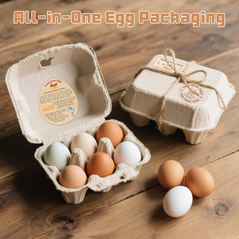 MOMOTONX Packaging Set 500 500 200 Fresh Farm Egg Includes Farm Fresh Eggs Carton Labels, Please Return Carton Labels