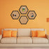 HAKZEON 6 Pack Hexagon Cork Board: 12"x12" Black Framed Decorative Bulletin Board with 48 Push Pins