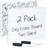 Small White Board - Small Dry Erase Board for Kids, Double Sided Lined Whiteboard with Black Marker - 9x12 Inch, 2 Pack