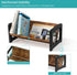 ELITEROO Desktop Bookshelf Organizer, Wood Slanted Desk Bookshelf, Small Tabletop Book Rack, Portable Mini Bookcase