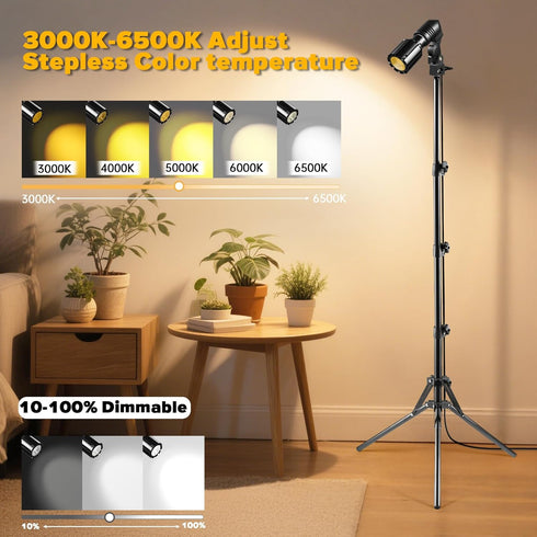 18W 3000K-65000K Dimmable 1Pack LED Floor Lamp Super Bright Floor Lamps for Living Room with Timer and Remote Stepless