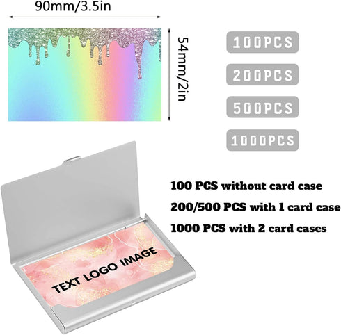 Tredane 1000 3.5"x 2" Custom Business Cards Customized with Logo Photo Text, Personalized Business Cards PCS Printable