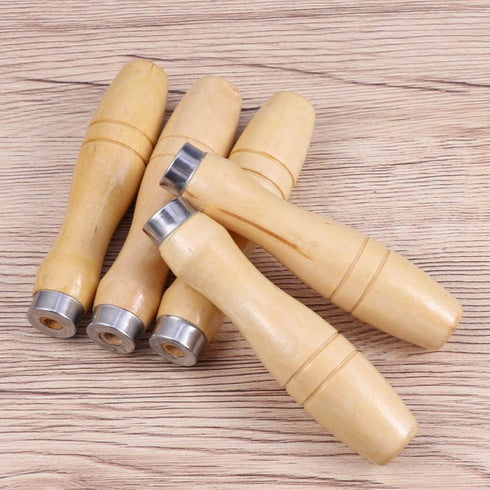 DOITOOL 10PCS Wooden File Handle with Metal Collars for Woodworking, Garage Tool Maintenance