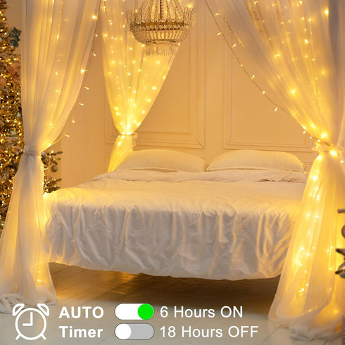 2 Pack 23ft 70 LED String Lights Battery Operated, Fairy Twinkle Lights with Timer 8 Modes Clear Wire for Wedding Party