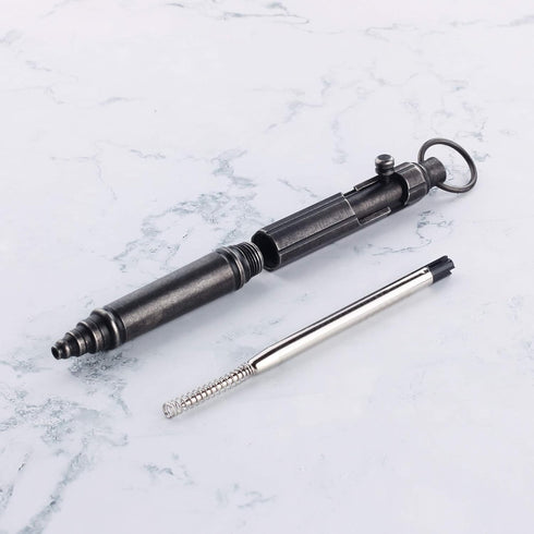 SMOOTHERPRO Heavy Duty Stainless Steel Bolt Action Pen for Tremor Parkinson Arthritic Hands Office EDC Pocket Signature Decent PVD Color Black (BSS257) by SMOOTHERPRO