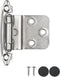 JQK 3/8 Inch Inset Cabinet Door Hinges Satin Nickel, 4 Pack Flush Face Mount Self-Closing Kitchen Cabinet Hardware with