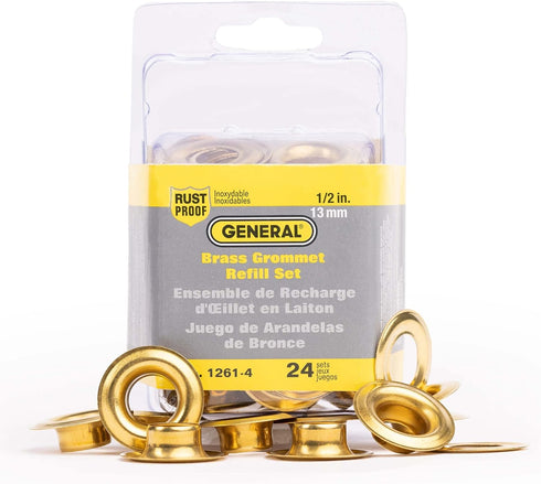 General Tools 1261-4 1/2-Inch Grommet Refill, 24 Sets for Crafting