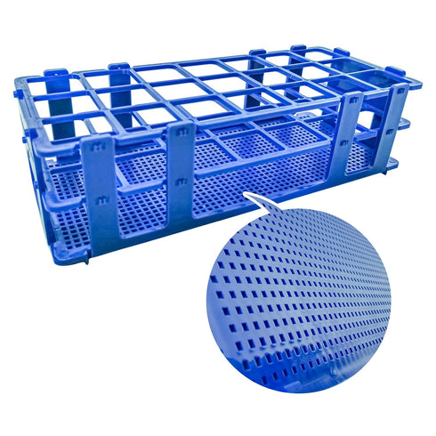 3 Packs Blue Plastic Test Tube Rack, 21 Holes Holder for 30mm Tubes, Detachable