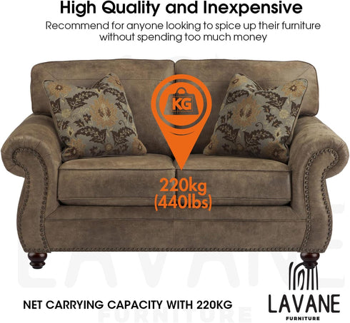 La Vane 3 Inch 4PCS M8 8cm Classic Bun Feet, Solid Wood Furniture Legs with Bolts & Mounting Plates Small Size