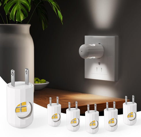 SETEN 6 Pack Mini LED Night Light Plug in Wall - Dusk to