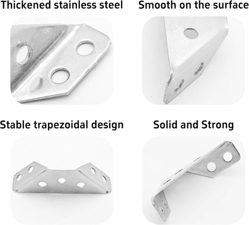dosamll 20PCS Assembly(Thick:1mm) Metal Corner Brackets with Mounting Screws, Furniture Angle Connectors for Cabinet