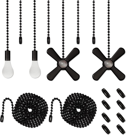 Ceiling Fan Pull Chain Set 4pcs 3mm Diameter Beaded Ball 12 inches