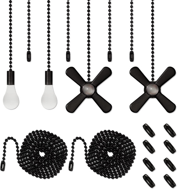 Ceiling Fan Pull Chain Set 4pcs 3mm Diameter Beaded Ball 12 inches