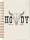 Howdy Western Journal, Preppy Notebook, Wild West Cow Skull Spiral Notebook, Western School Office Supplies 5.5x8.3