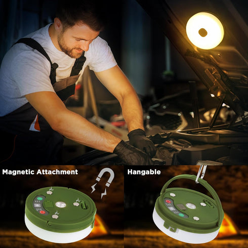 33FT 3000 4 1 9 Retractable Camping String Lights, mAh Rechargeable in Tent Lights String with Modes, Outdoor Portable